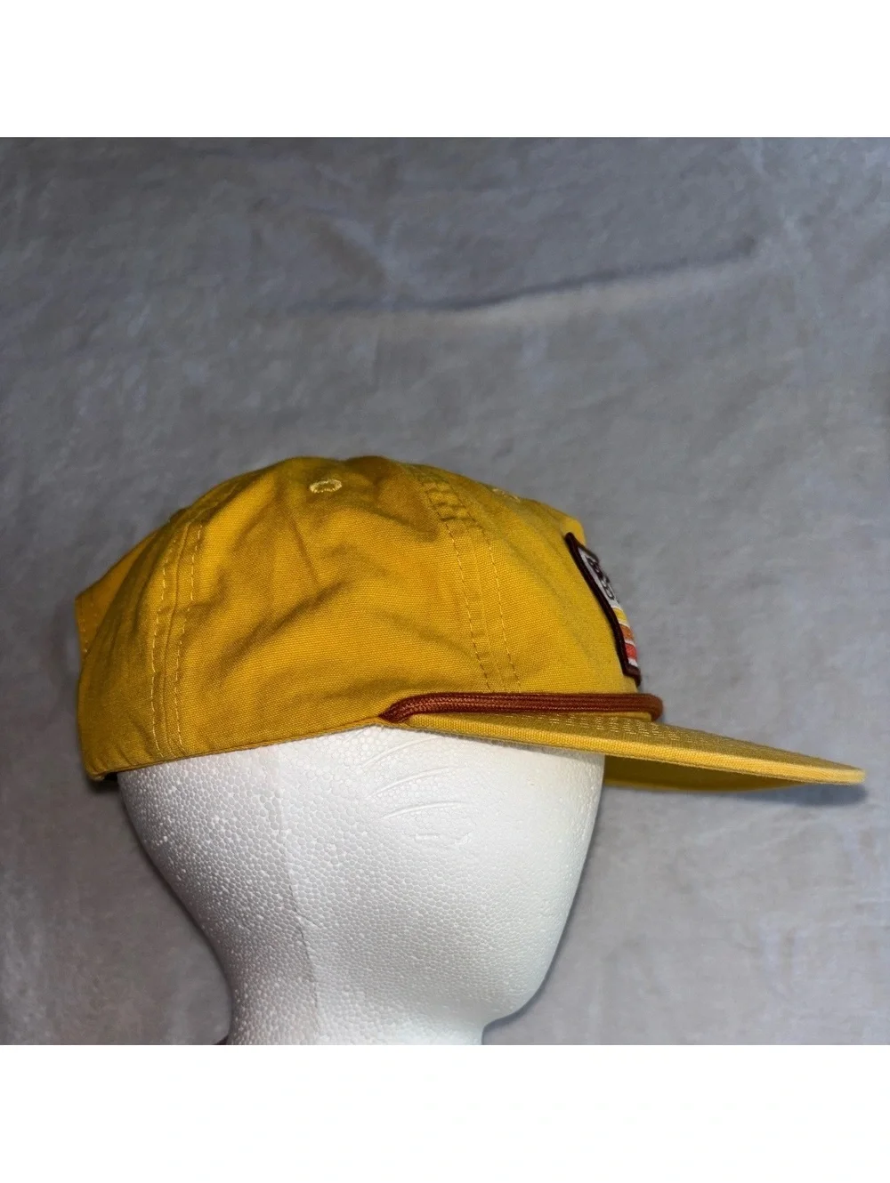 Bolder Boulder 10K Marathon Trucker Hat Yellow Retro Style Rope Snapback Cap